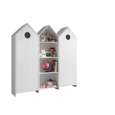 Børneskabssæt med reol – Casami, flerfarvet/ hvid