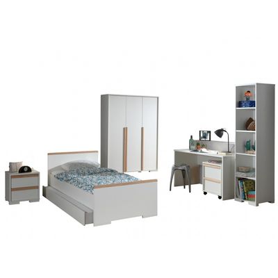 Børneværelses sæt London – hvid (90 x 190/200 cm)