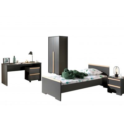 Børnemøbelsæt London 90 × 200 cm – antracit