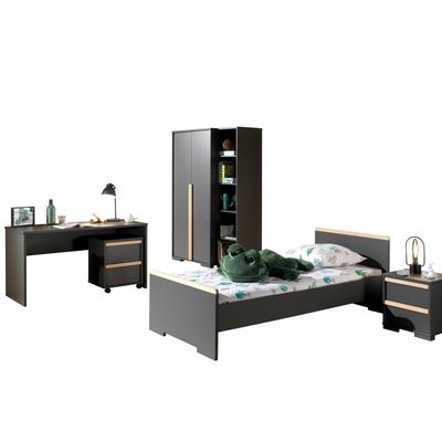 Børneværelses-sæt London 90 x 200 cm – antracit