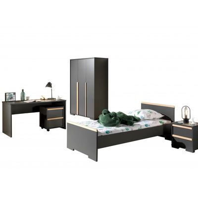 Børneværelse sæt London 90 × 200 cm – antracit