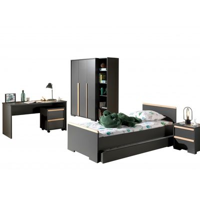 Børneværelse møbelsæt London – 90x200/90x190 cm, antracit