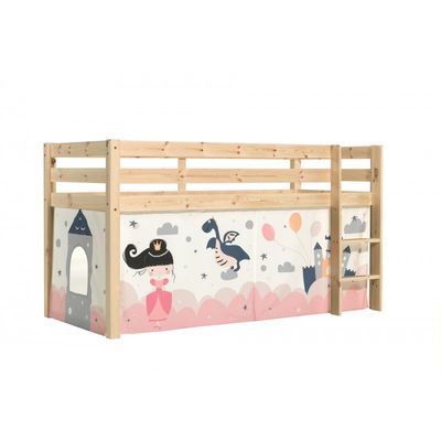 Halvhøj seng med forhæng – Pino, natur