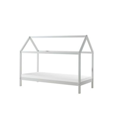 Hus-seng med madras 90 x 200 cm – Dallas, hvid