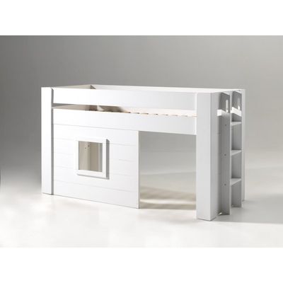 Halvhøj seng til børn Noah sæt 90 x 200 cm – hvid