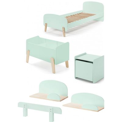 Børneseng sæt 90 x 200 cm – Kiddy, mintgrøn