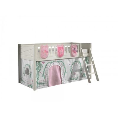 Halvhøj seng med forhæng 90x200 – Scott Sæt, hvid