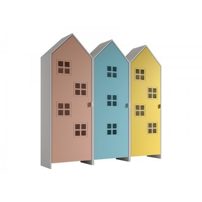 Børneskab sæt med 3 skabe – Casami – flerfarvet