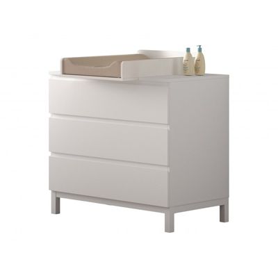 Skiftepuslekommode med tilbehør – Eva Sæt, hvid