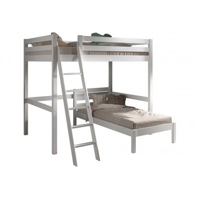 Køjeseng med hems Pino sæt 140 x 200 cm – hvid