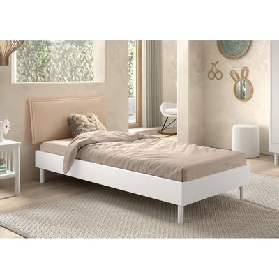 Enkeltseng med sengegavl – Forrest Bøg sæt 90 × 200 cm, hvid