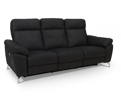 Selesta Recliner 3 pers. lædersofa sort