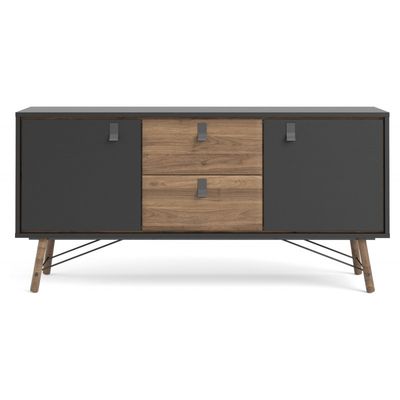 Ry Skænk - Valnødlook/Mat Sort, B150