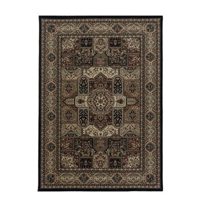 Kashmir tæppe - Sort - 80X150