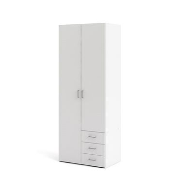 Bolmen garderobeskab 77 cm 2 låger - Hvid