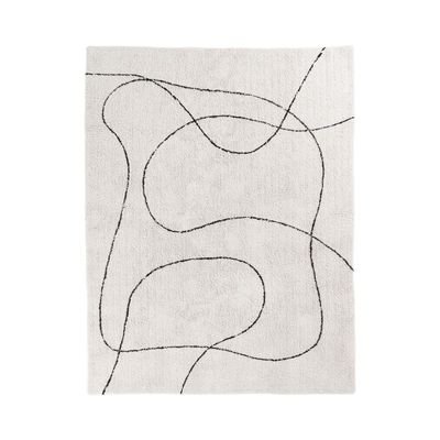 Tampa Tæppe - Tæppe i naturfarvet bomuld med print 160x230 cm