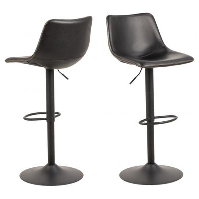 I_Oregon barstol sort læderlook