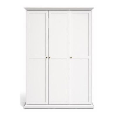 Bordeaux garderobeskab 138 cm 3 låger - Hvid