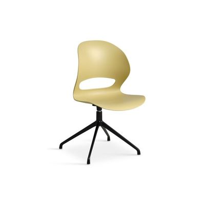 Linea Mustard Spisebordsstol med sort drejestel