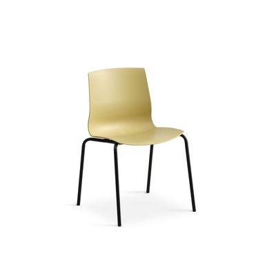 Liv - Mustard Spisebordsstol med Sort metalben