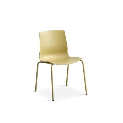 Liv - Mustard Spisebordsstol med Mustard metalben