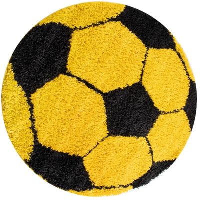 Fun 6001 Rundt børnetæppe - Gul - 100X100 (Rundt)