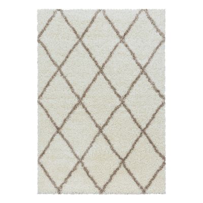 Alvor Shaggy tæppe Geometrisk - Creme - 240x340
