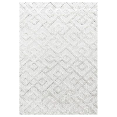 Pisa Shaggy tæppe Geometrisk - Creme - 160x230