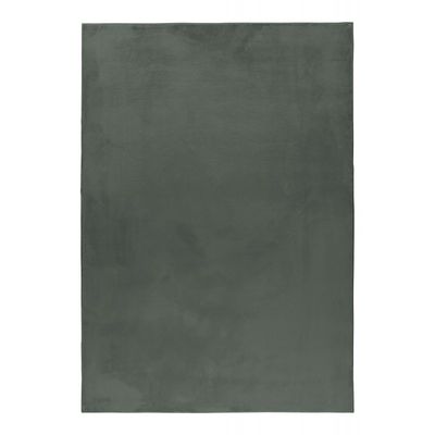 Pouffy Shaggy tæppe Ensfarvet - Grøn - 140x200