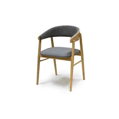 Maxwood spisebordsstol - eg olie med grå boucle stof