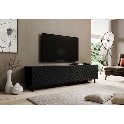 ASTI TV bord 200cm - Sort/mat