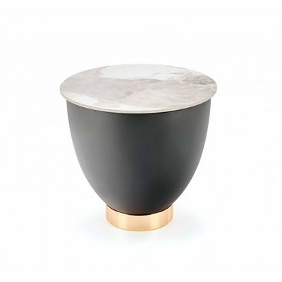 CECILIA_S sofabord, marmor / Grå / guld