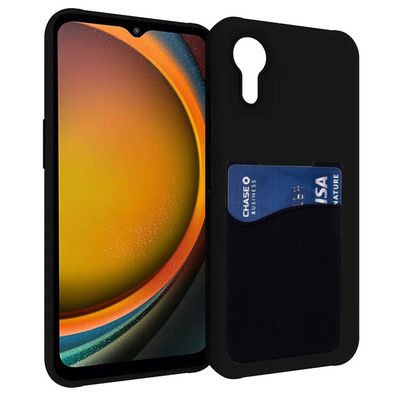 Silikone cover med kortholder til Samsung Galaxy Xcover 7 - Sort