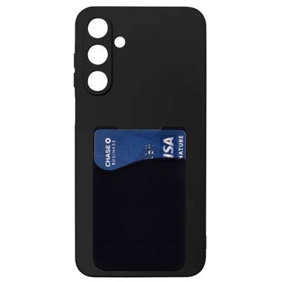 Silikone cover med kortholder til Samsung Galaxy A56 5G - Sort