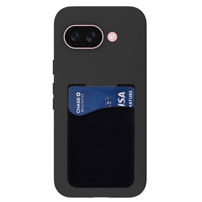 Silikone cover med kortholder til Google Pixel 9a - Sort