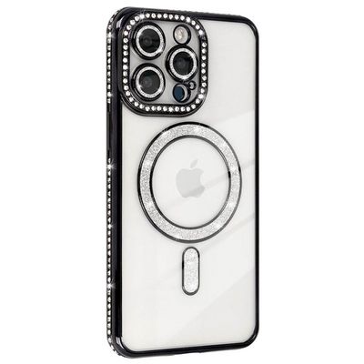 Diamond bling MagSafe deksel til Apple iPhone 14 Pro Max - Svart