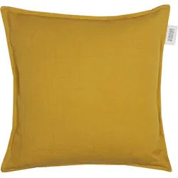 Schöner Wohnen Kissenhülle , Gelb, Currygelb , Textil , Uni , 38x38 cm , hochwertige Qualität , Heimtextilien, Bezüge, Kissenbezüge