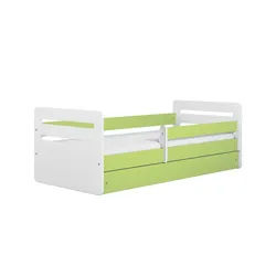 Raumhirsch Furniture Kinderbett Tomi mit Schublade und Matratze Grün 90/65/144 , Holzwerkstoff , Rechteckig , 80x140 cm , Babymöbel & Kindermöbel, Kinderzimmer & Jugendzimmer, Kinderbetten