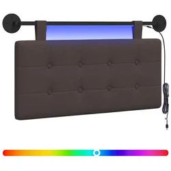 vidaXL Bett Hängendes Kopfteil Mit LED Licht Dunkelbraun Stoff (1-tlg) braun