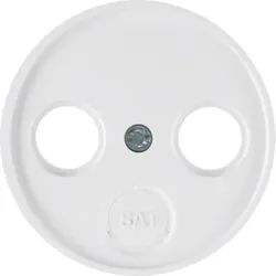 Hager WLF1068WG Zentralstück für Antennendose 2- und 3-Loch, R.Classic, polarweiß glänzend