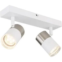 Deckenleuchte Deckenlampe Wohnzimmerlampe Weiß Strahler verstellbar 2-Flammig