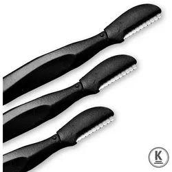 K-Pro Rasiermesser Augenbrauenrasierer & Trimmer für Gesichtshaare, Set, 3-tlg., 3er, Feinrasur, Gesichtspflege, Augenbrauenpflege schwarz