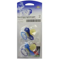 Beruhigungssauger Kirsch Latex 6-18M Bicolor-Blau 2 ST