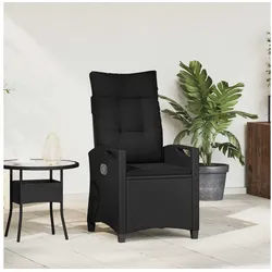 furnicato Gartenstuhl Verstellbarer mit Klapptisch 56x60x112 cm Schwarz schwarz