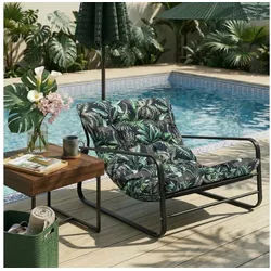 HomeMiYN Loungesessel Loungesessel Sessel Wohnzimmer Gartenliege mit Wendekissen (2er set,bestehend aus sessel mit Gepolsterten Kissen), für kinder,2 erwachsene grün