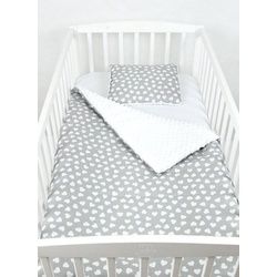 Babydecke BABYLUX Babydecke Krabbeldecke MINKY Kuscheldecke 75x100 cm+KISSEN, BabyLux, 14K. Weiß + Herze weiß