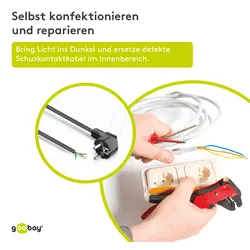 GOOBAY 59572 - Netzkabel, Schutzkontaktstecker, 1,8m, schw, offenes Ende