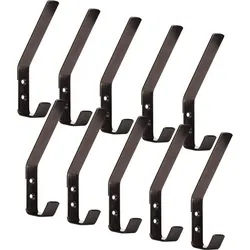 SO-TECH® Kleiderhaken doppelter Wandhaken, Edelstahl, 142 x 20 x 45 mm, (10-St), großer Jackenhaken mit abgerundeten Kanten anthrazit schwarz