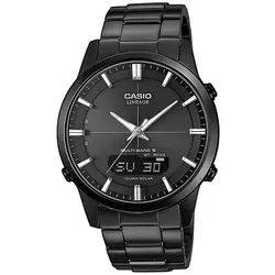 Casio Funk Funkchronograph LCW-M170DB-1AER, Solaruhr, Armbanduhr, Herrenuhr, Funkuhr, Edelstahlarmband, Saphirglas schwarz