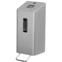 SanTRAL® Plus UDU 5 Seifenspender für Flüssigseifen, 600 ml, Manueller Hygienespender für Flüssigseifen und Alcogel aus Edelstahl, Farbe: silber, E/S